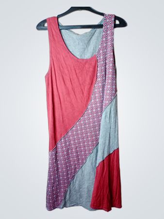 Patchwork ärmelloses Kleid