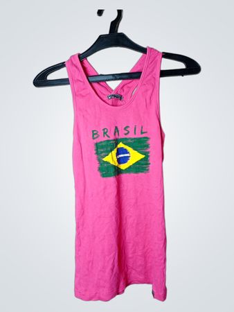 RILHA Pink Brasil Flag Tank Top