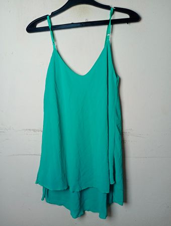 BEAUTY M 100% Polyester Grüne Trägerbluse