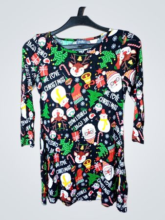 Studio Christmas Print Langarmkleid