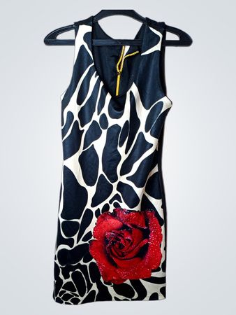 Ärmelloses Kleid mit Rosenmuster
