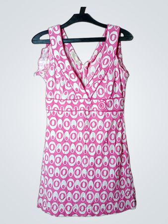Blanc & Co. Pink & White Oval Print Mini Dress