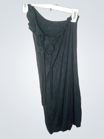 L'Agence Black One Shoulder Dress mit floralen Verzierungen