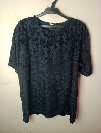 Citylife Black Floral Burnout T-Shirt