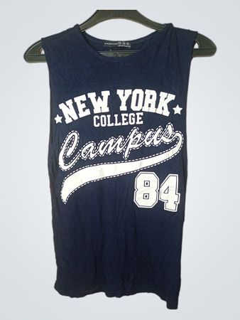Atmospheres Navy New York Campus Graphic Tank Top