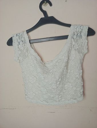 Hollister White Lace Crop Top