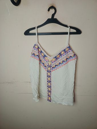 even&odo Weißes besticktes Camisole-Top