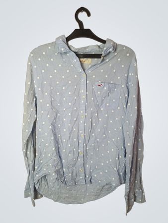 Hollister Light Blue Polka Dot Button-Up Shirt