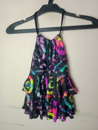 Mädchen Tie-Dye Rüschenschwimmanzug