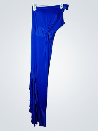Blaues Rüschencocktailkleid
