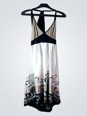 Midi-Kleid mit abstraktem Druck