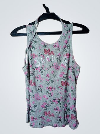 Graues Tanktop mit floralem Druck