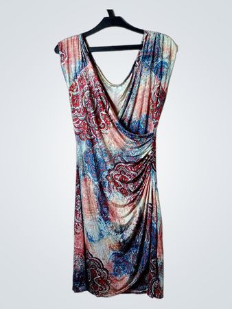 Gerüschtes Paisley-Print-Kleid