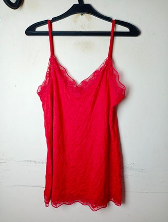 Tezenis Rotes Spitzen-Top mit Spaghetti-Trägern