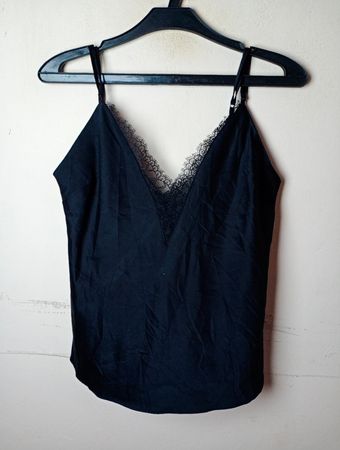 Etam Black Lace Trim Cami Top