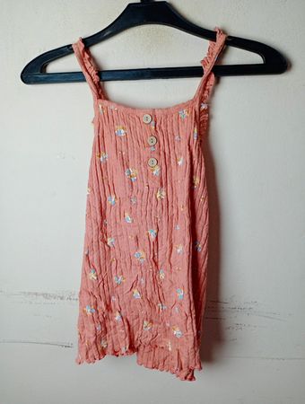 KIABI Mädchen Koralle Blumen Crinkle Cami Top