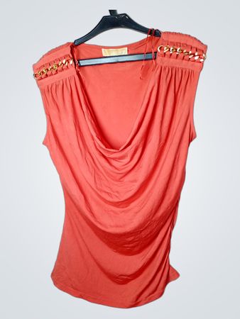 Michael Kors ärmelloses Drapé-Top mit Kettendetails