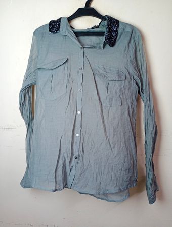 Perle étoile a Paris Beaded Collar Shirt