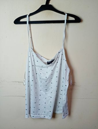 TESSENTIALS Women's White Nautical Print Spaghetti Strap Camisole