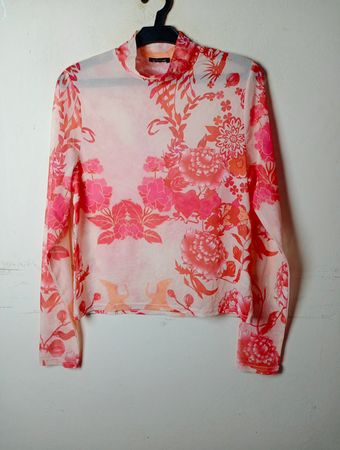 River Island Blumenmuster Netzoberteil