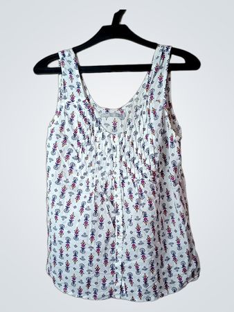 SUISSES COLLECTION Ärmelloses weißes Tanktop mit floralem Druck