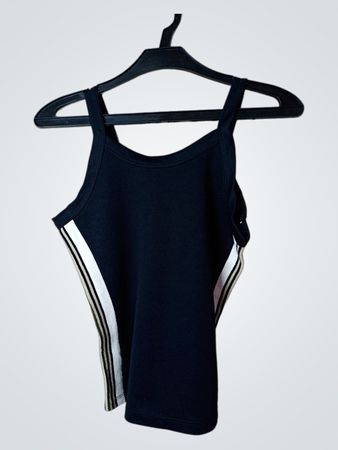 PANDORA Black Tank Top with Striped Sides
