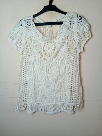 Monsoon White Crochet Top
