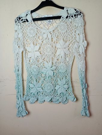 Chadwick's Crochet Floral Long Sleeve Top