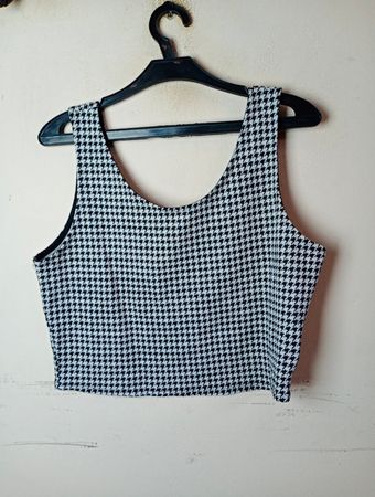 Page One Houndstooth Crop Top