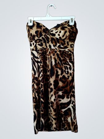 Leopardenmuster trägerloses Kleid