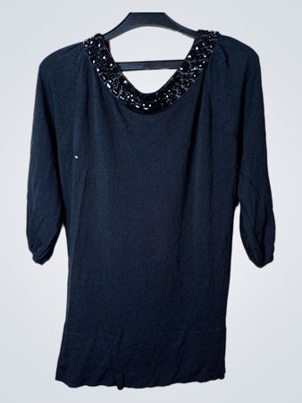 Top à encolure perlée noire Monsoon