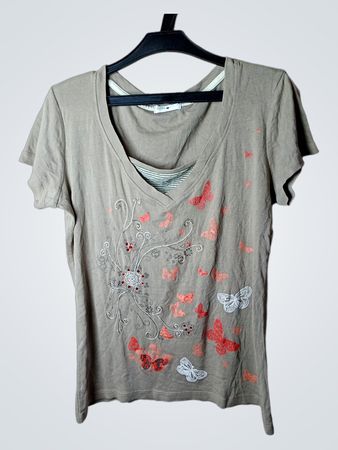 Cache Cache Damen Grafik Schmetterling T-Shirt