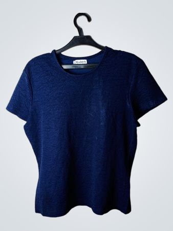 Absolutely Woman in Time Navy Blue Texturiertes T-Shirt