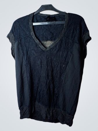 HOTEL PARTICULIER Schwarzes V-Ausschnitt T-Shirt