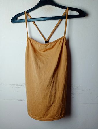 Braunes Spaghetti-Träger-Tanktop