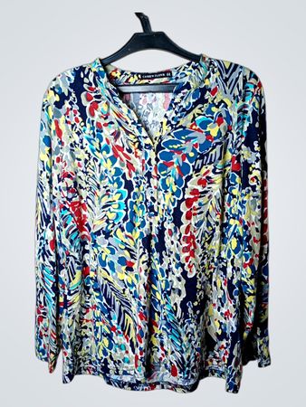 CASHEW FLOWR Damen Langarmdruckbluse Größe 44