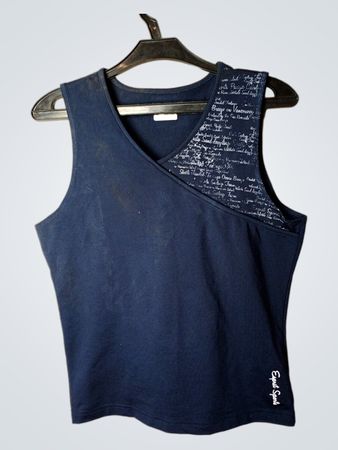 Esprit Sports marineblaues ärmelloses Top mit Textdetail