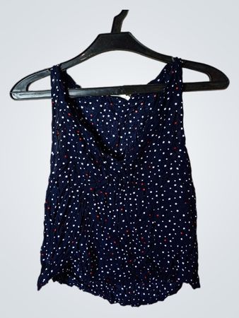 Mango Casual Navy Blue Star Print Tanktop