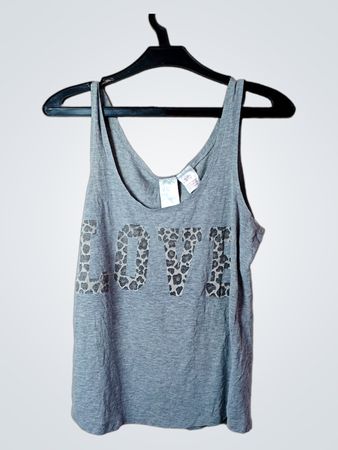 H&M Graues Leopardenmuster "LOVE" Tanktop