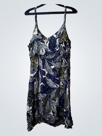 Blattdruck-Spaghetti-Trägerkleid