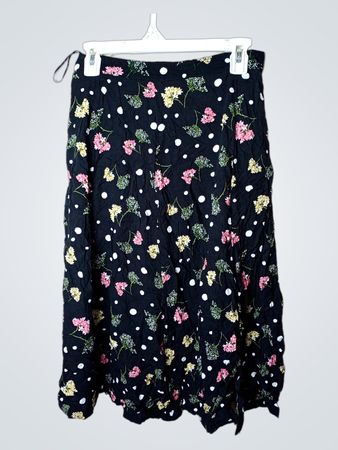 Louche Schwarzer Floralprint Midirock
