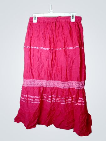 Pink Cotton Maxi Skirt