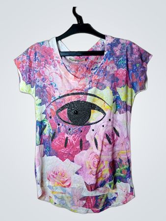TT. STUDIO Damen Grafik-T-Shirt mit Augenverzierung