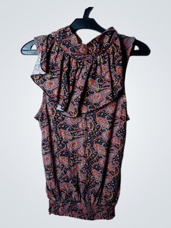 Orsay Paisley-Druck ärmellose Bluse mit Rüschendetail