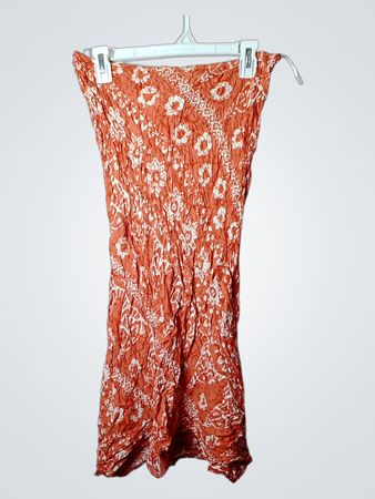 Wallis Orange Floral Print Strapless Dress