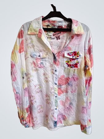 Desigual Blumenmuster Button-Up Hemd