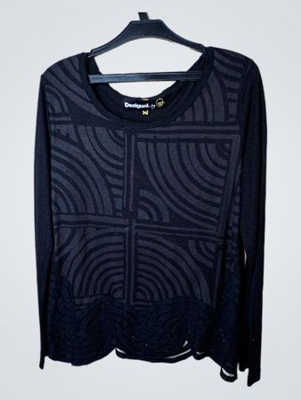 Desigual Schwarzes Langarmoberteil