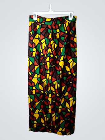 Maxi-Rock aus bedrucktem Glasgemälde für Damen