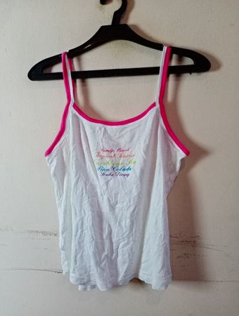 STACCATO Weißes Cami-Top mit tropischem Strand- und Karibik-Text