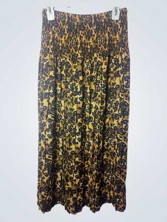 Holly & Co Leopard Print Smocked Waist Maxi Rock